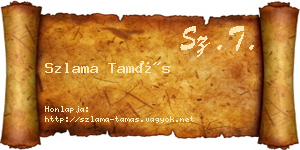 Szlama Tamás névjegykártya